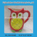 Excelente coruja em forma de jarro de água cerâmica, jarro de leite de cerâmica para atacado